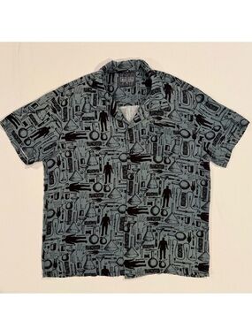 Universal Studios Monsters Frankenstein Shirt Mens XL Frank Camp Button Down